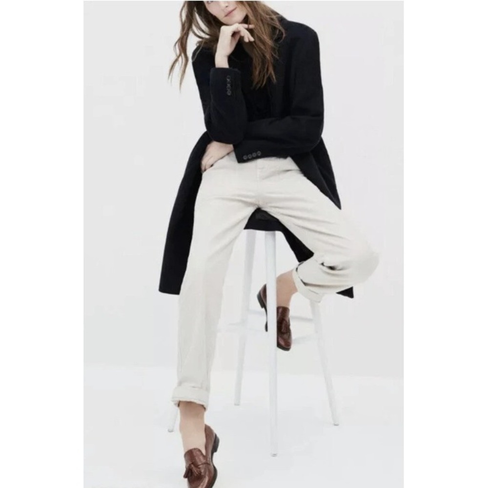 J. Crew High Rise Utility Chino Pants Womens 10 Cream Minimalist Office Workwear